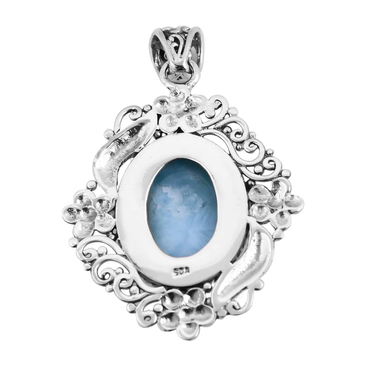 Bali Legacy Larimar Pendant in Sterling Silver 12.75 ctw image number 4