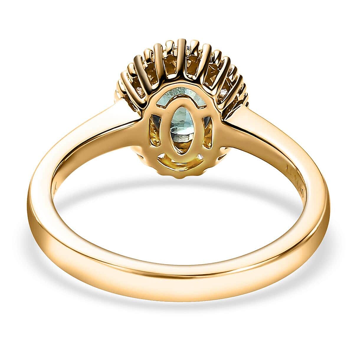 Luxoro 14K Yellow Gold AAA Narsipatnam Alexandrite and G-H I2 Diamond Halo Ring (Size 6.0) 4 Grams 1.50 ctw