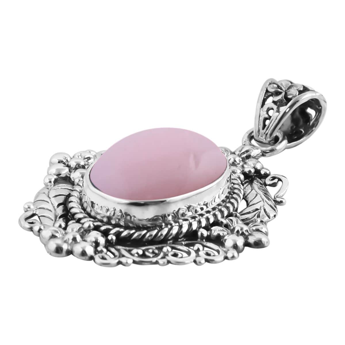 Bali Legacy Peruvian Pink Opal Pendant in Sterling Silver 10.00 ctw image number 3