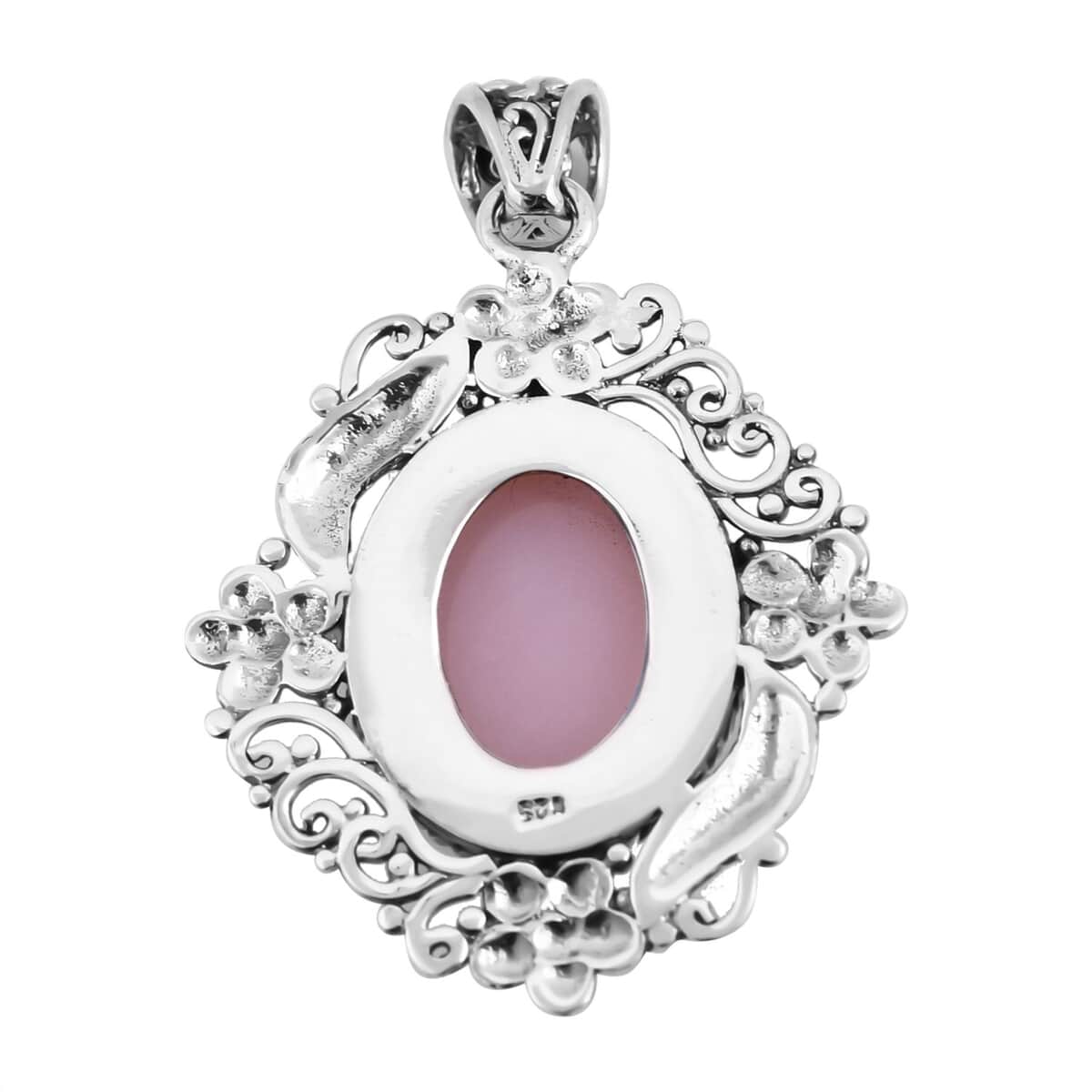 Bali Legacy Peruvian Pink Opal Pendant in Sterling Silver 10.00 ctw image number 4