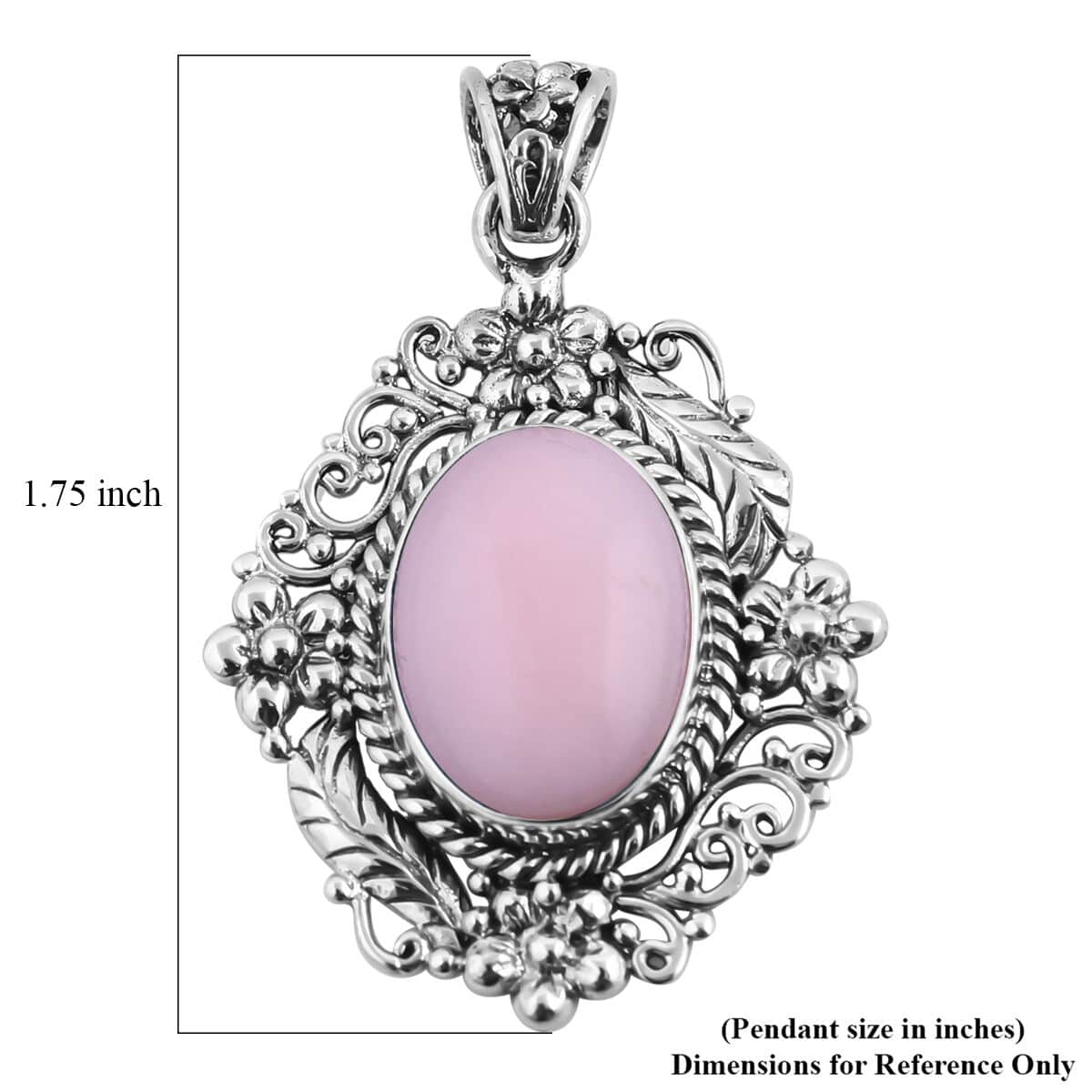 Bali Legacy Peruvian Pink Opal Pendant in Sterling Silver 10.00 ctw image number 5