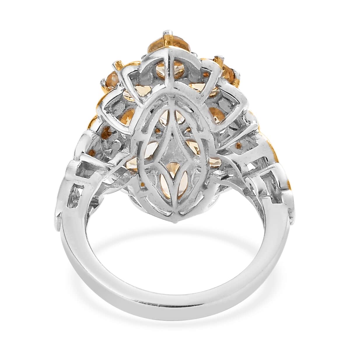 Karis Brazilian Citrine Ring in 18K YG Plated and Platinum Bond (Size 10.0) 3.75 ctw image number 4