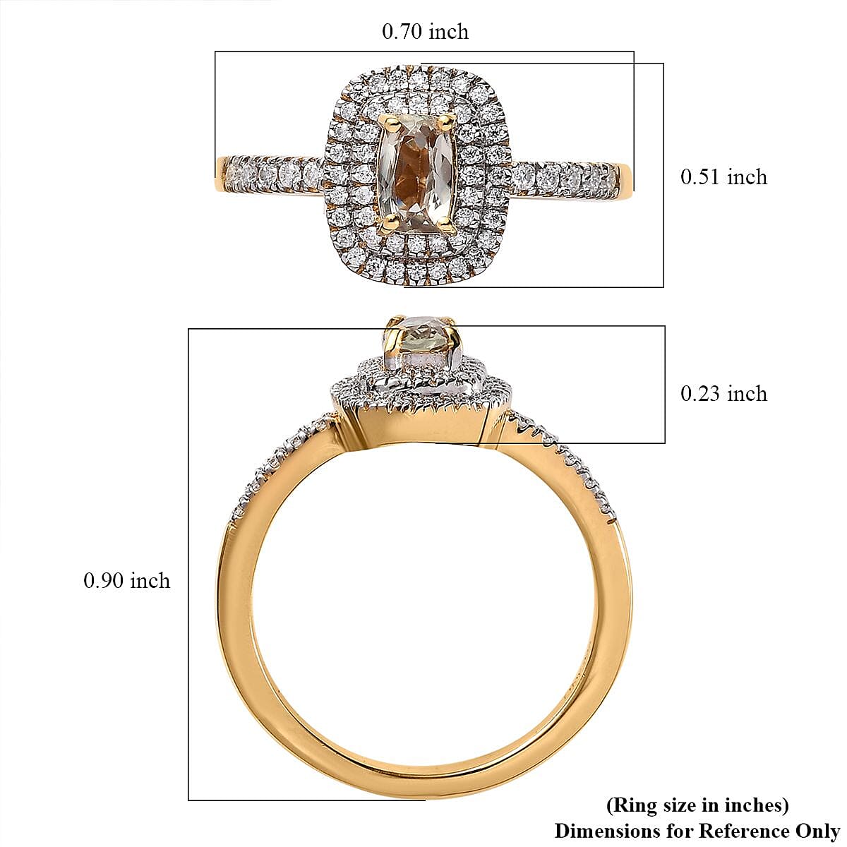 Premium Turkizite and Moissanite Ring in Vermeil Yellow Gold Over Sterling Silver (Size 10.0) 1.00 ctw image number 5