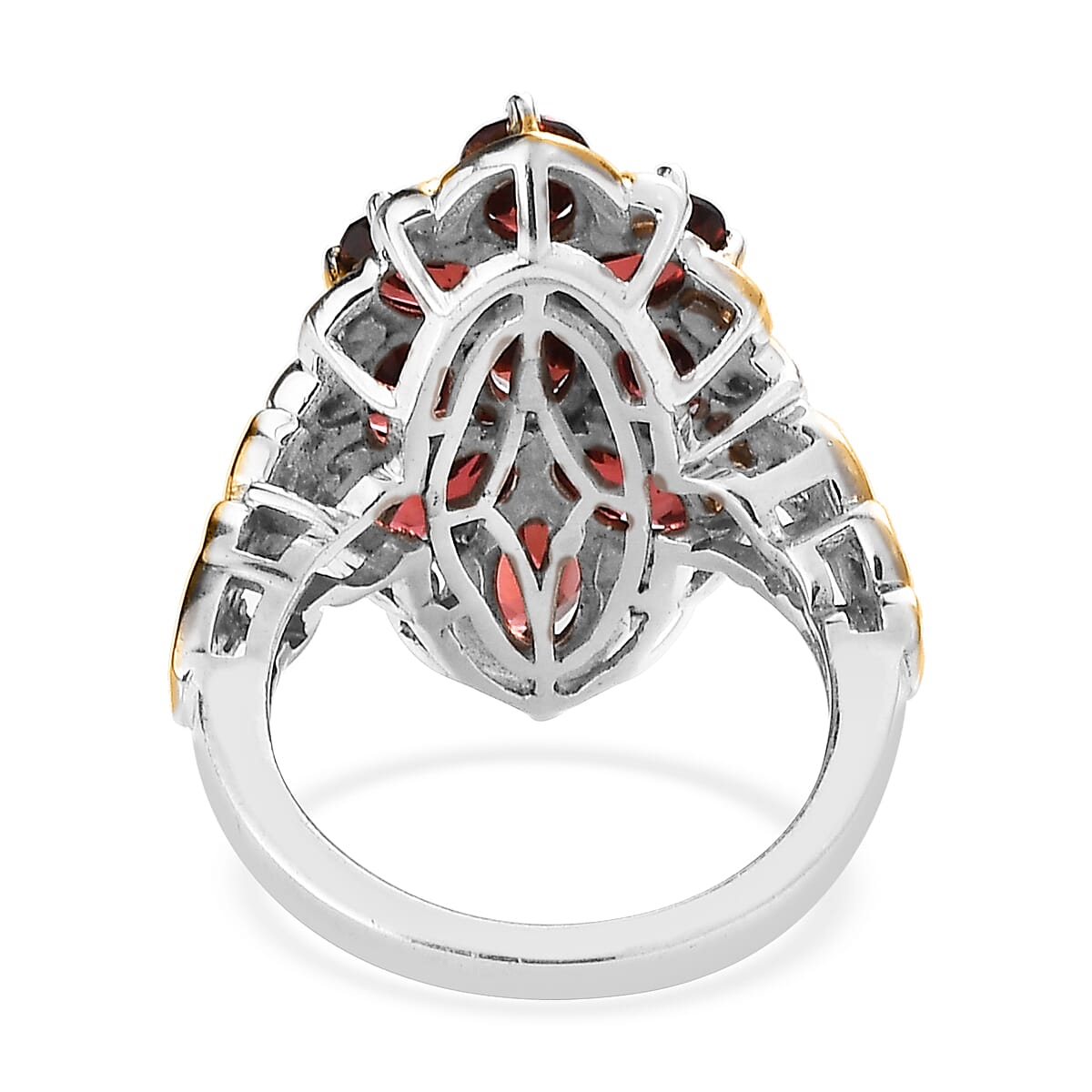 Karis Mozambique Garnet Ring in 18K Yellow Gold Plated and Platinum Bond (Size 7.0) 3.75 ctw image number 4