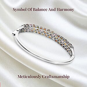 D'Joy Multi-Tourmaline 8.00 ctw Bangle Bracelet in Platinum Over Sterling Silver (8.0 In)