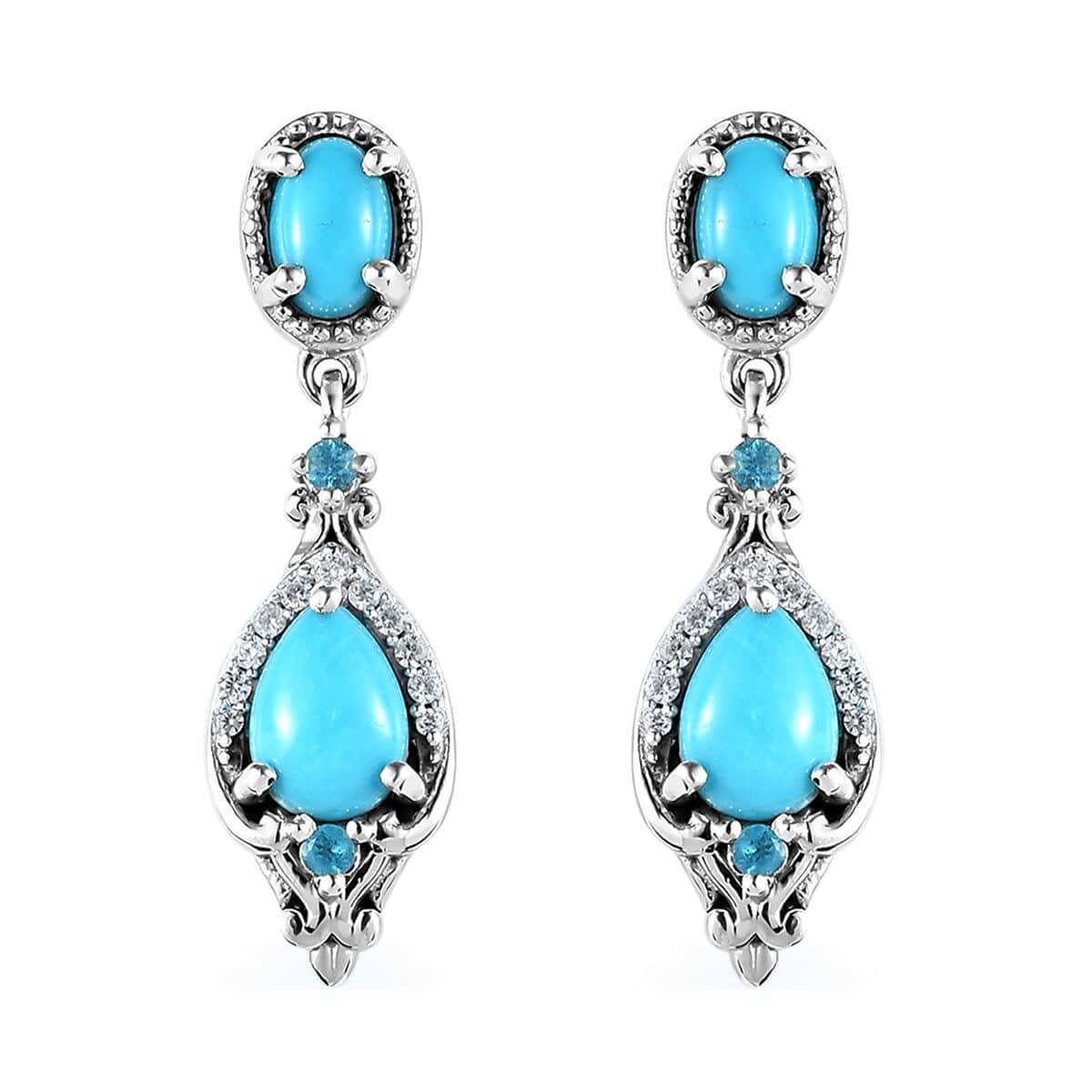 SLEEPING BEAUTY TURQUOISE STUD DANGLE EARRINGS™ - SARDA™ INC