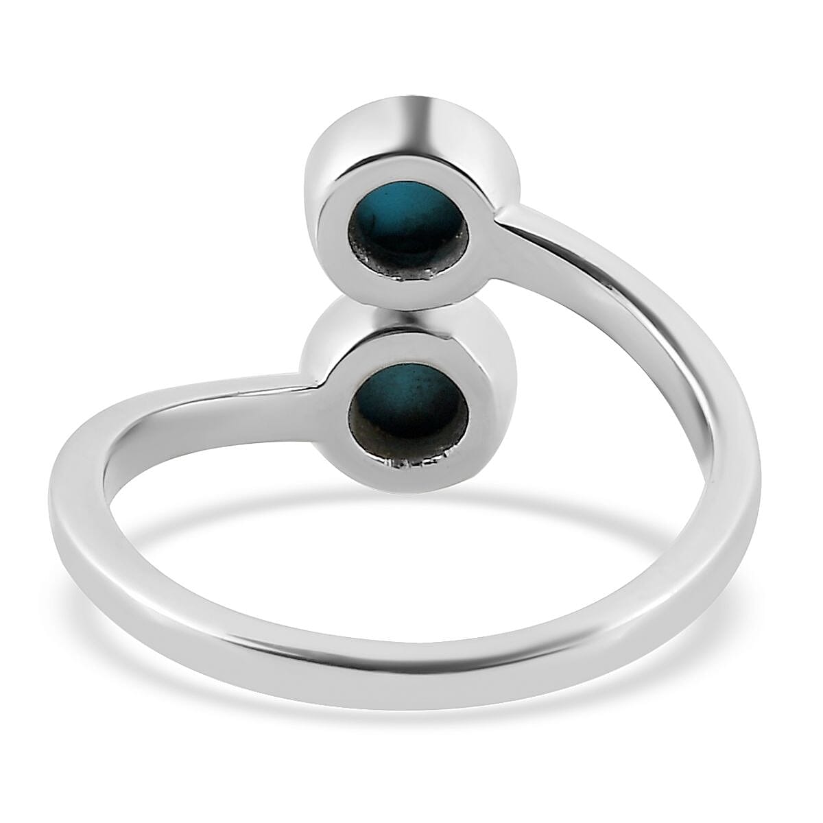 Sleeping Beauty Turquoise Bypass Ring in Stainless Steel (Size 10) 1.00 ctw image number 4