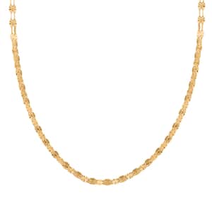 Double Sunburst Petali Italian 14K Yellow Gold Chain Necklace 18 Inches 3.65 Grams