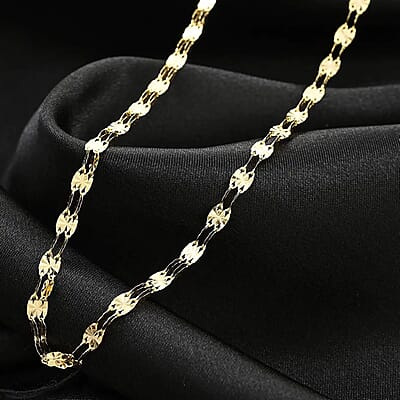 Double Sunburst Petali Italian 14K Yellow Gold Chain Necklace 18 Inches 3.65 Grams