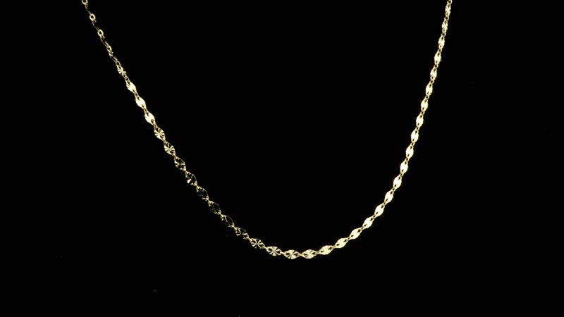 Diamond-cut Petali Italian 14K Yellow Gold Chain Necklace 20 Inches 2.20 Grams