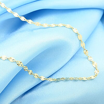 Diamond-cut Petali Italian 14K Yellow Gold Chain Necklace 20 Inches 2.20 Grams