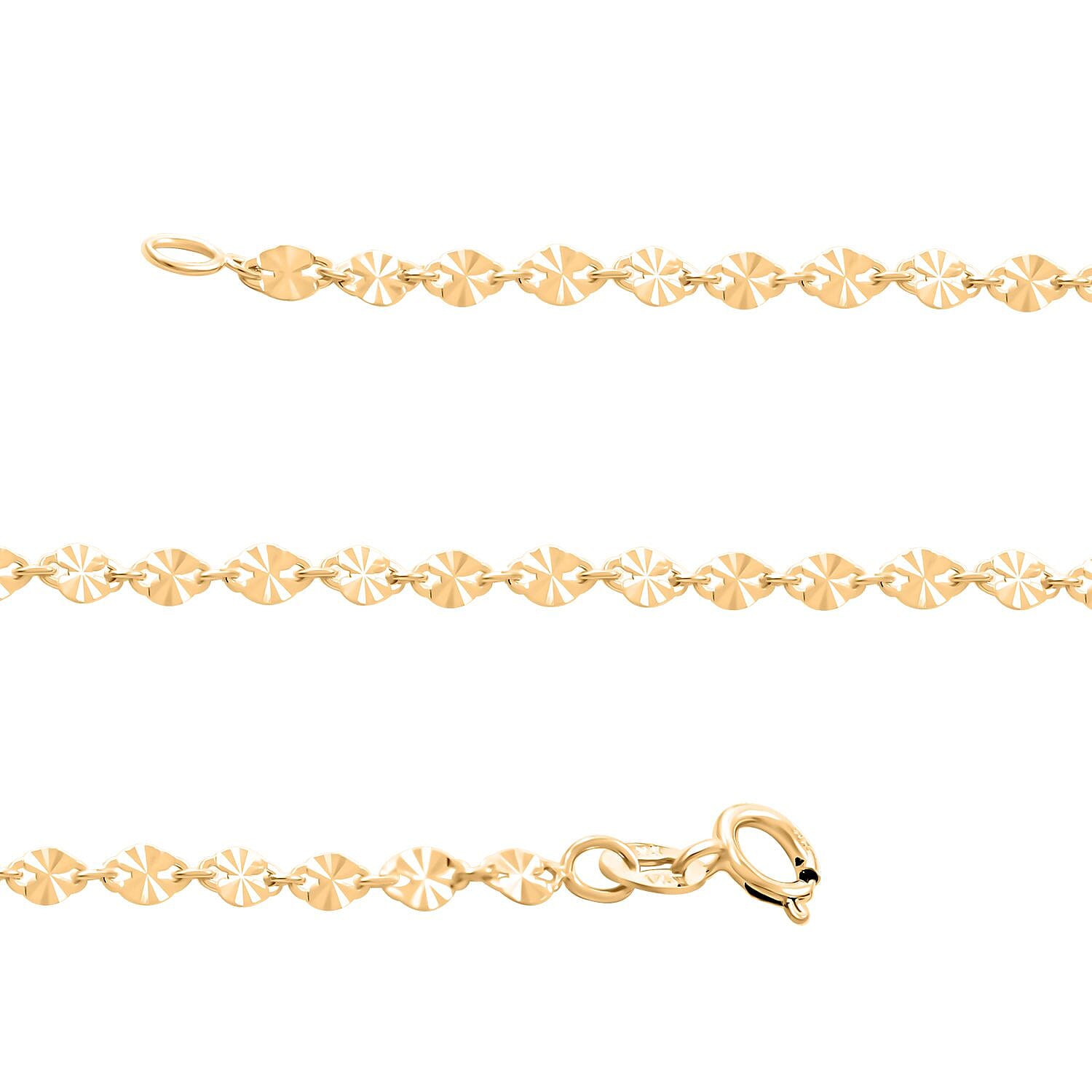 Diamond-cut Petali Italian 14K Yellow Gold Chain Necklace 20 Inches 2.20 Grams