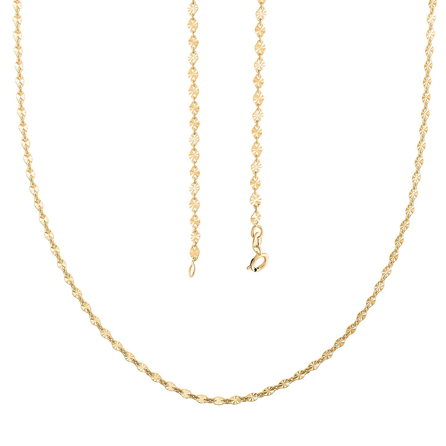 Diamond-cut Petali Italian 14K Yellow Gold Chain Necklace 20 Inches 2.20 Grams