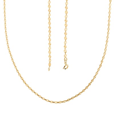 Diamond-cut Petali Italian 14K Yellow Gold Chain Necklace 20 Inches 2.20 Grams
