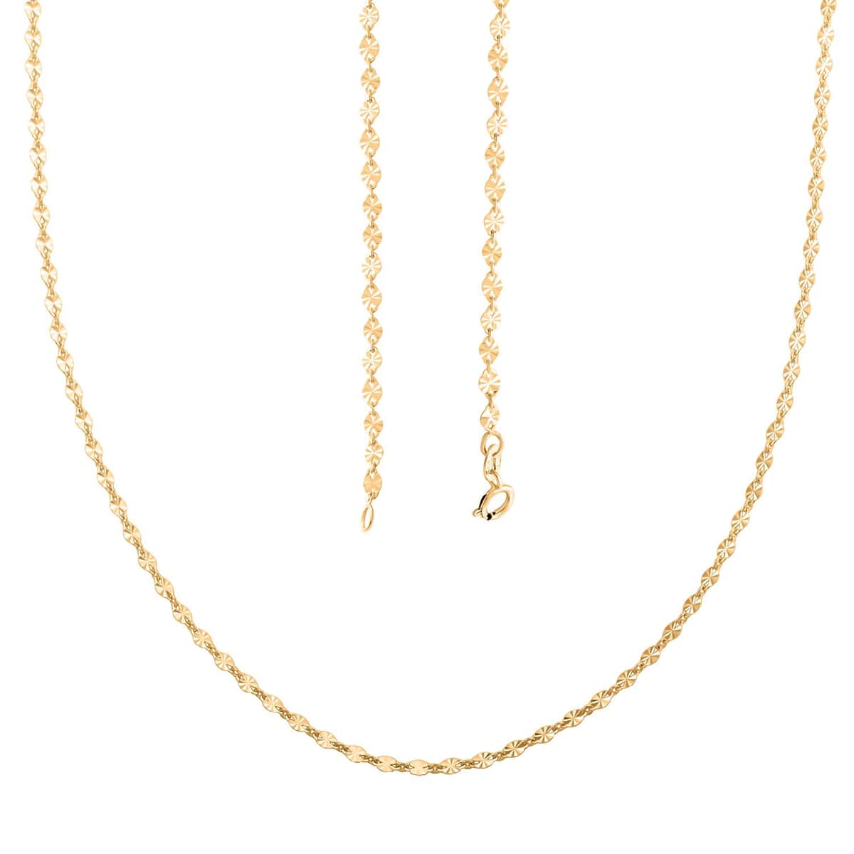 Diamond-cut Petali Italian 14K Yellow Gold Chain Necklace 20 Inches 2.20 Grams image number 3