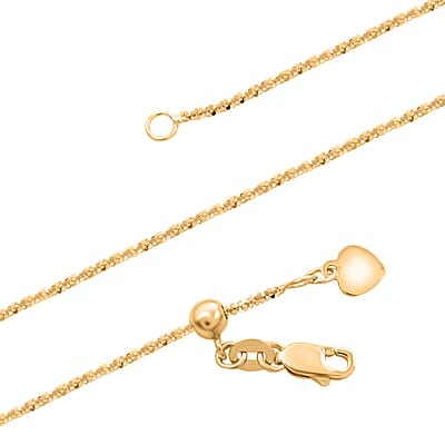 Margherita Italian Chain Necklace with Slider in 14K Yellow Gold 3.35 Grams 24 Inches