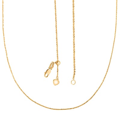 Margherita Italian Chain Necklace with Slider in 14K Yellow Gold 3.35 Grams 24 Inches