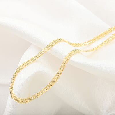 Intreccio Spirali Italian 10K Yellow Gold Chain Necklace 18 Inches 2.60 Grams
