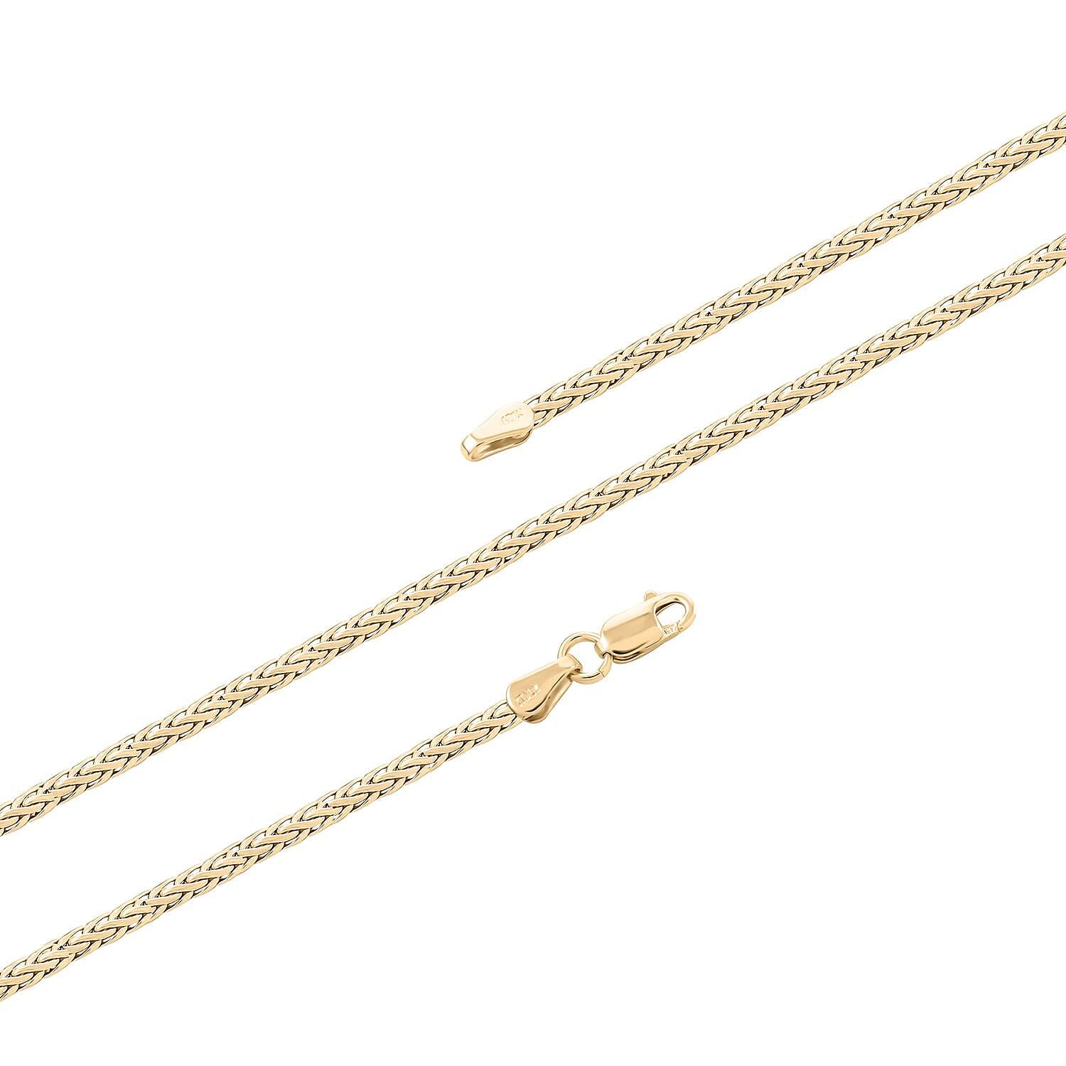 Spiga Italian 10K Yellow Gold 2mm Chain Necklace 18 Inches 3.0 Grams