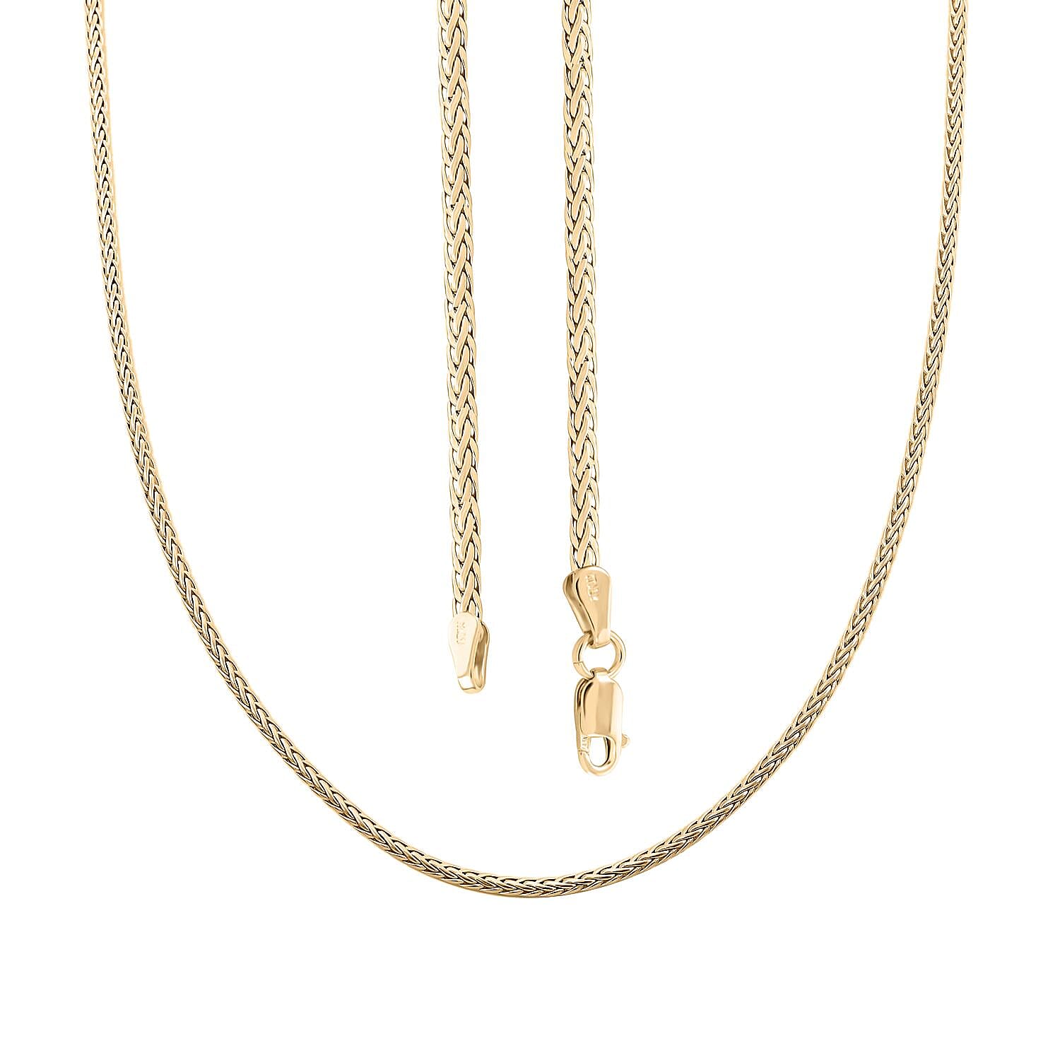 Spiga Italian 10K Yellow Gold 2mm Chain Necklace 18 Inches 3.0 Grams