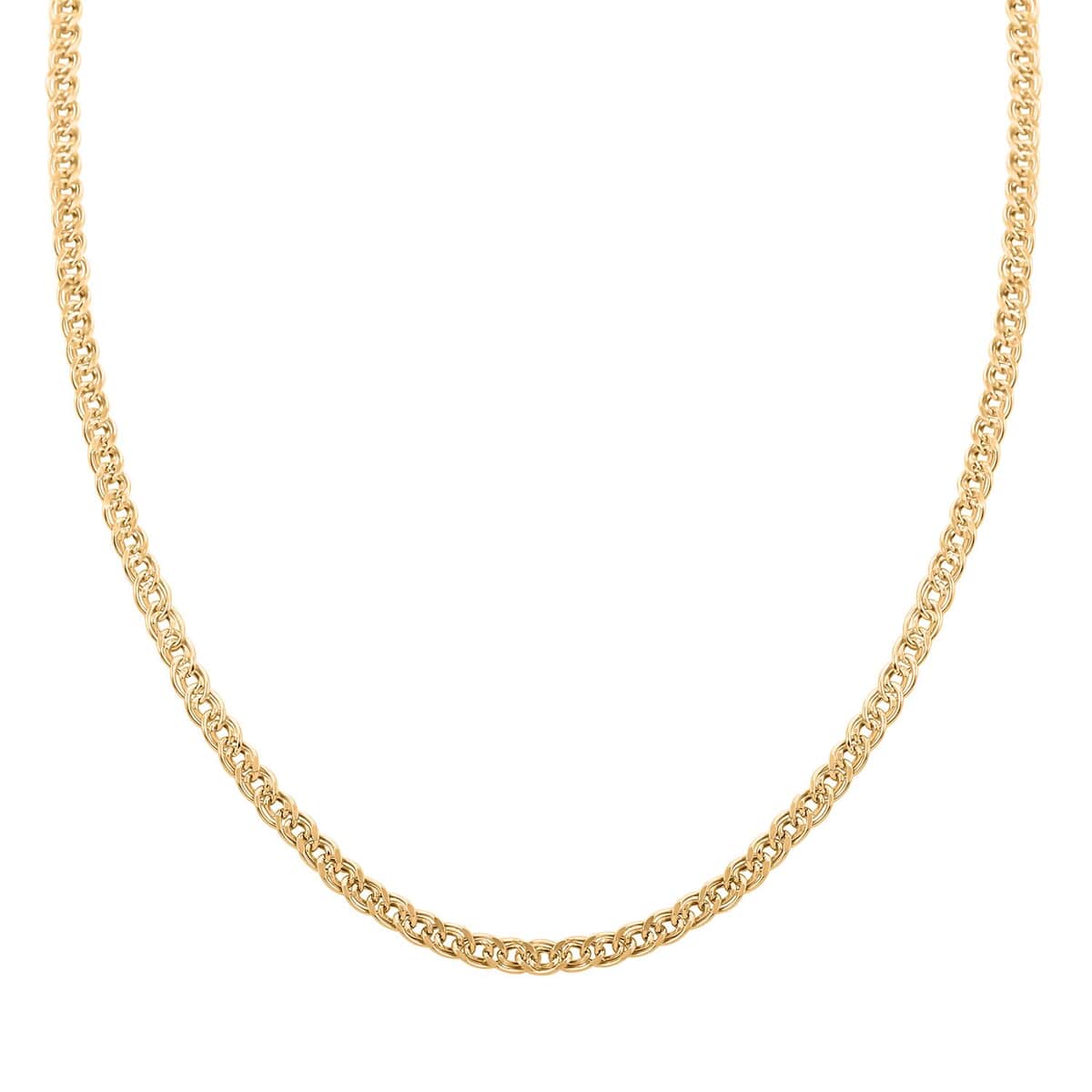 Double Intrecci Italian 10K Yellow Gold Chain Necklace 18 Inches 3.90 Grams image number 0