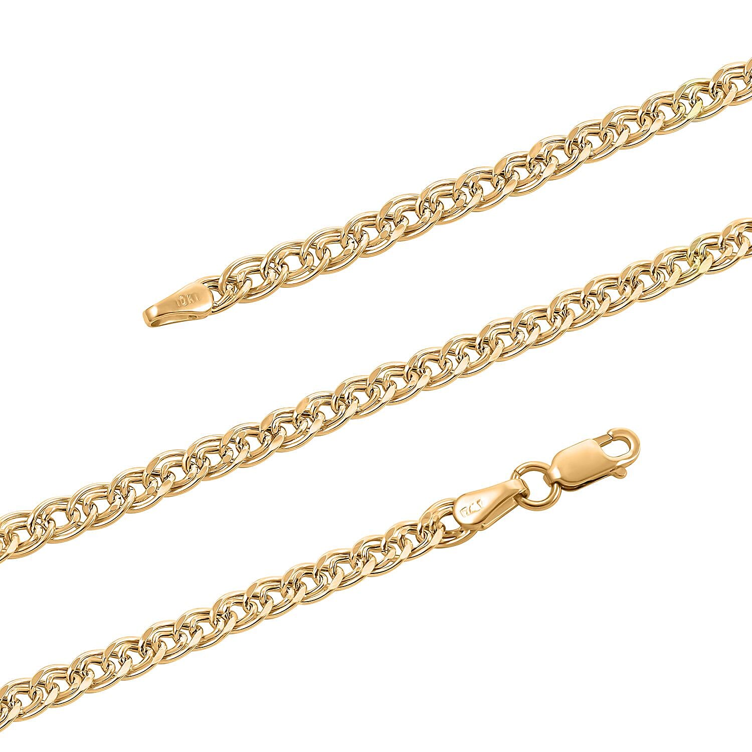 Double Intrecci Italian 10K Yellow Gold Chain Necklace 18 Inches 3.90 Grams