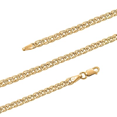 Double Intrecci Italian 10K Yellow Gold Chain Necklace 18 Inches 3.90 Grams