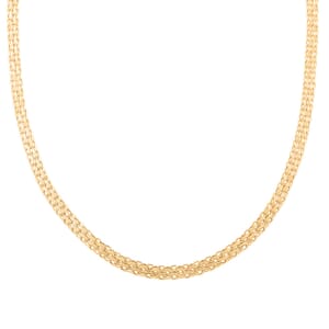 Italian 10K Yellow Gold 2 Strand Bismark Chain Necklace 18 Inches 5.20 Grams