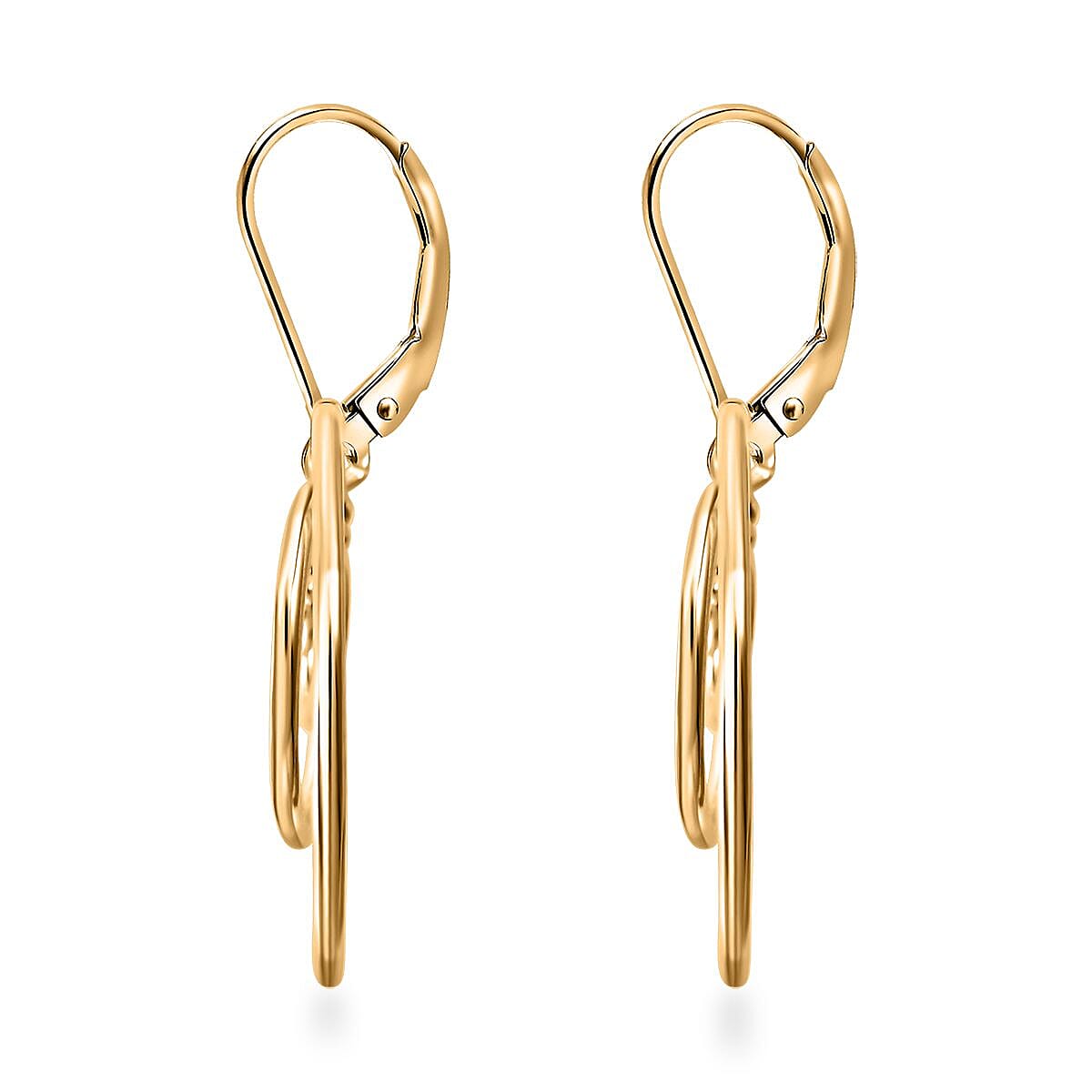 Concentric Circles Italian 10K Yellow Gold Earrings 2.25 Grams image number 3