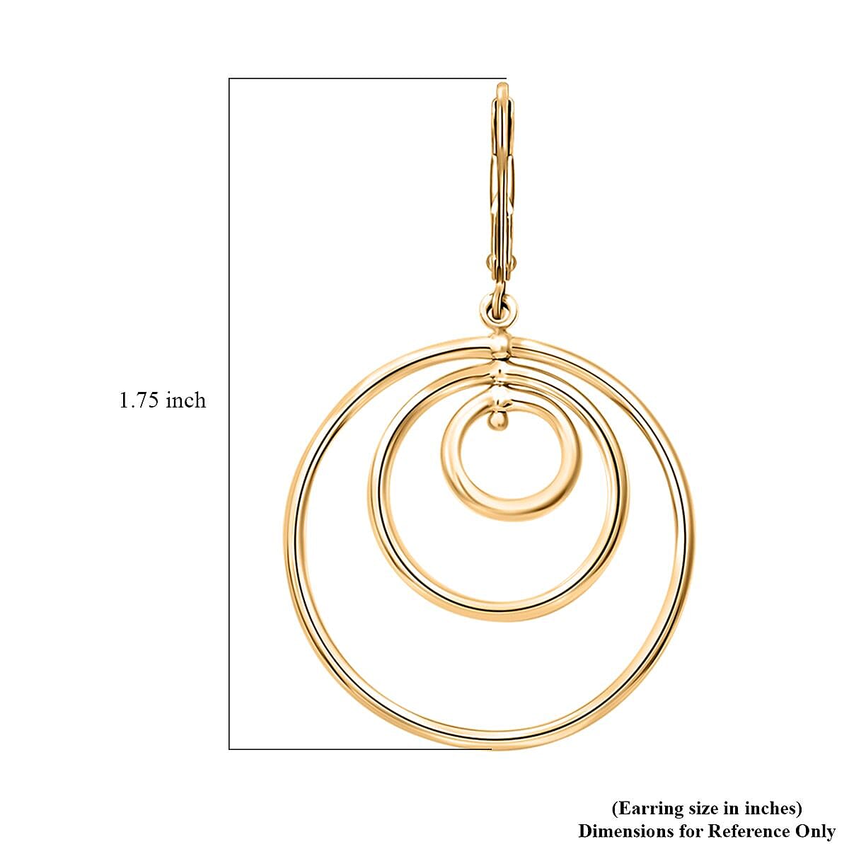 Concentric Circles Italian 10K Yellow Gold Earrings 2.25 Grams image number 4