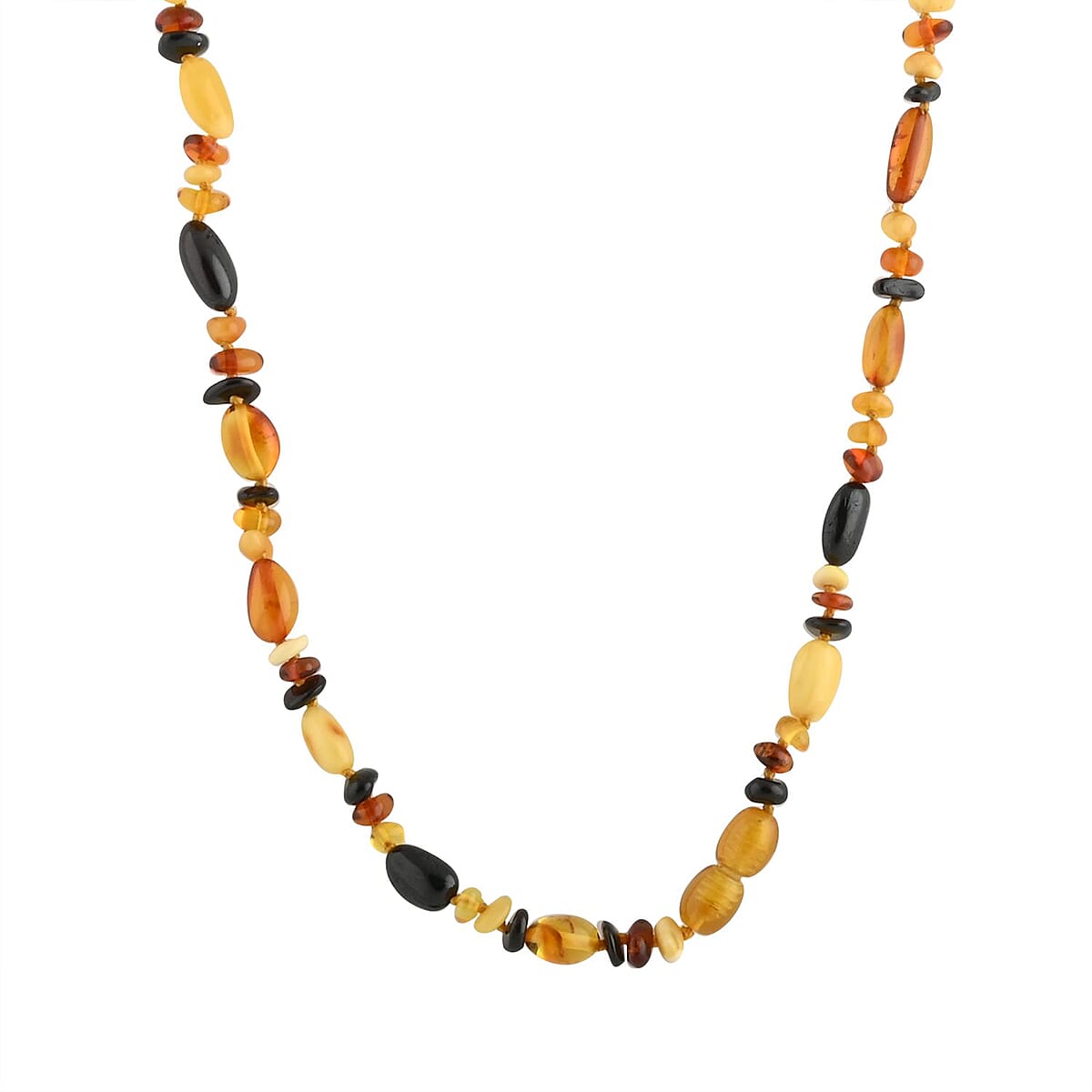 Baltic Amber Necklace 22 Inches in Sterling Silver image number 1