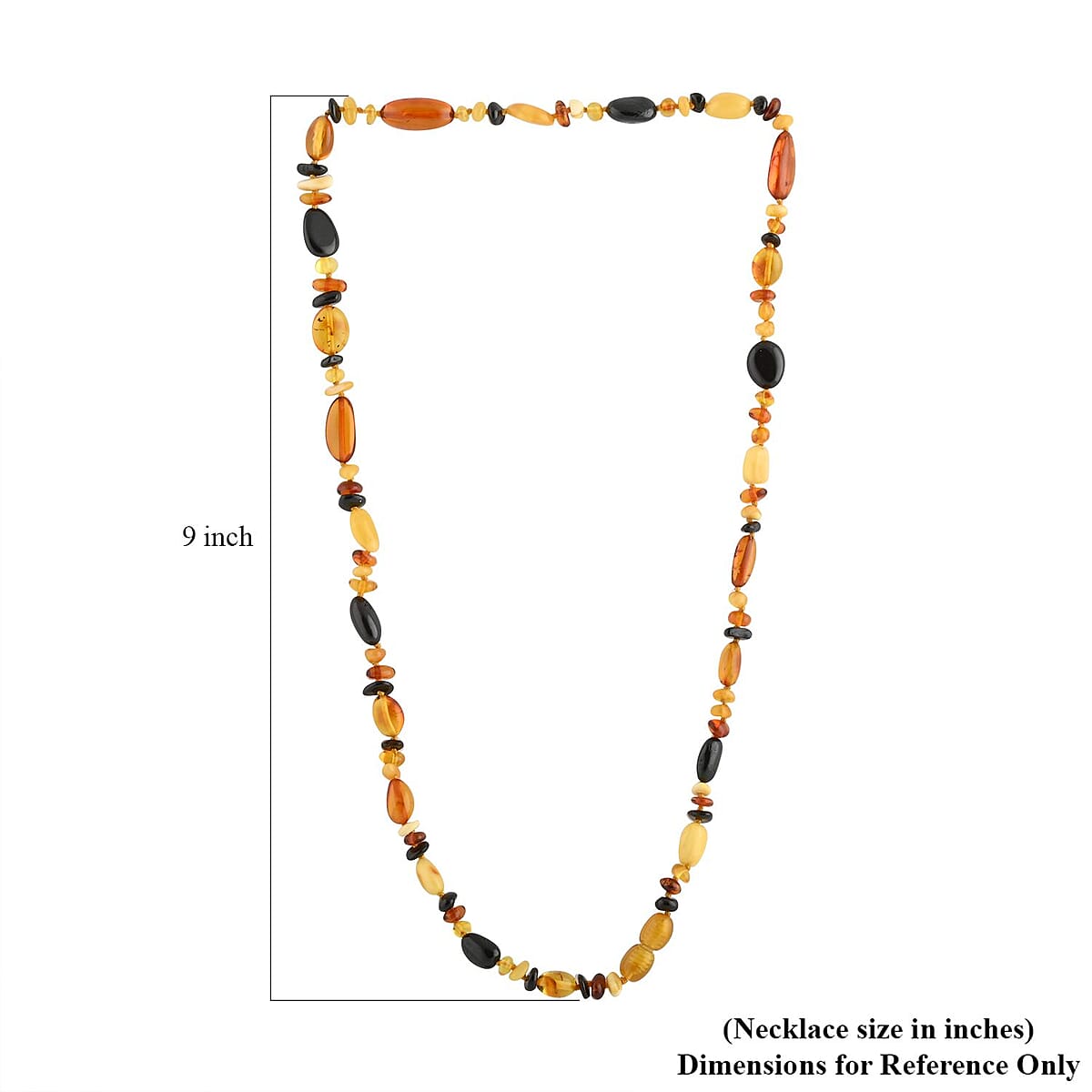 Baltic Amber Necklace 22 Inches in Sterling Silver image number 2