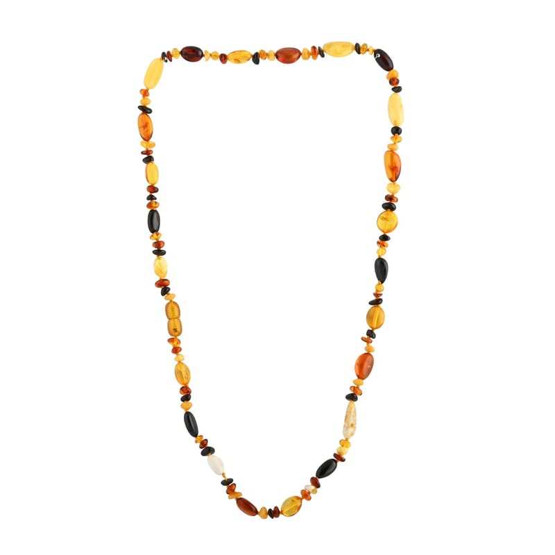 Baltic Amber Elogated Beads Necklace 24 Inches