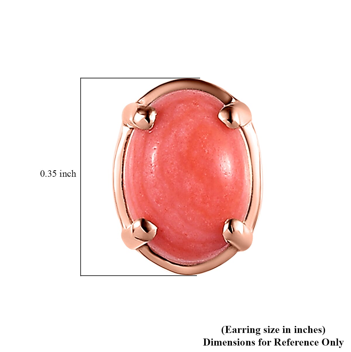 Oregon Sunrise Peach Opal Solitaire Stud Earrings in Vermeil Rose Gold Over Sterling Silver 1.25 ctw