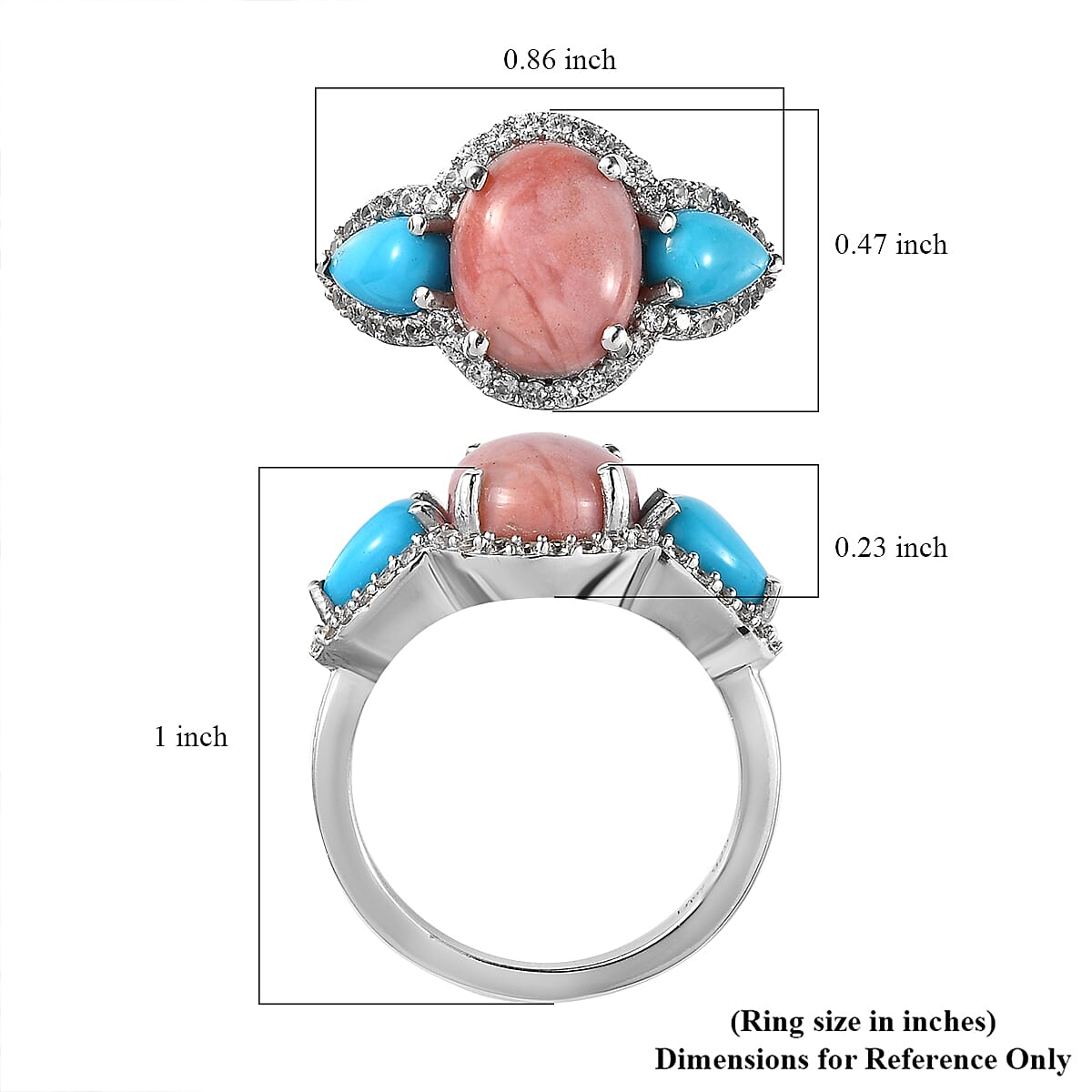 Premium Oregon Sunrise Peach Opal and Multi Gemstone Ring in Platinum Over Sterling Silver (Size 8.0) 7.85 ctw image number 5