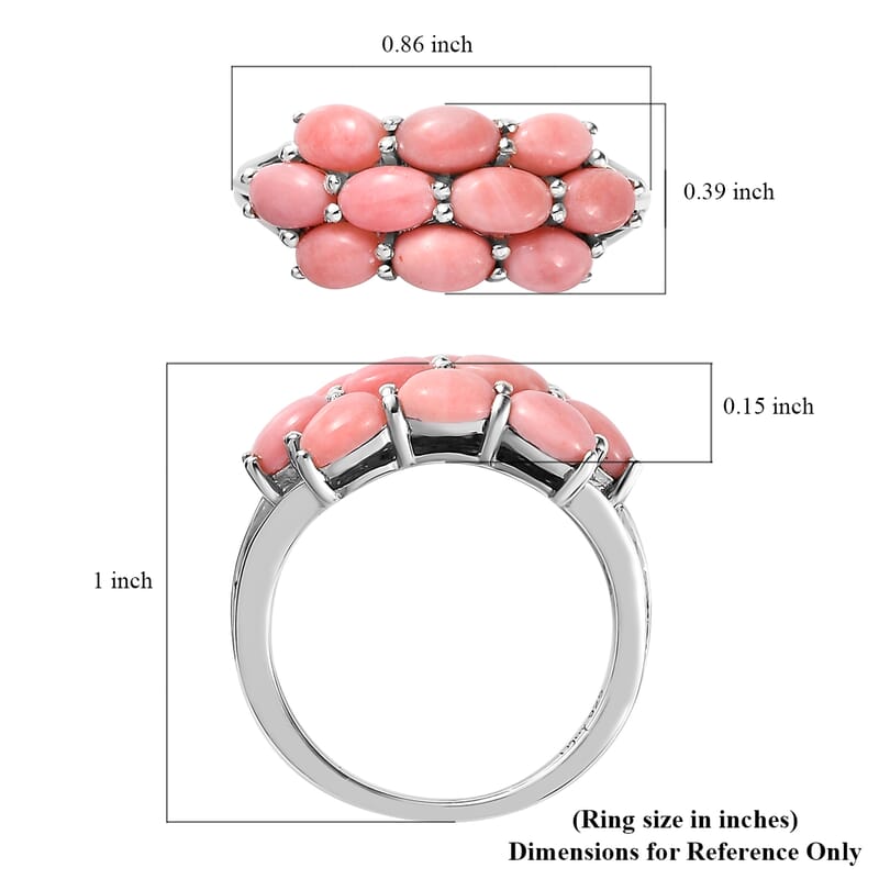 Oregon Sunrise Peach Opal Ring in Platinum Over Sterling Silver (Size 10.0) 1.85 ctw