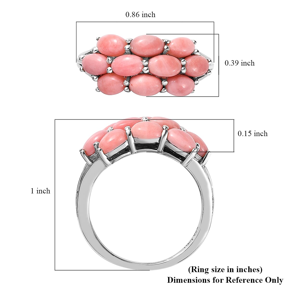 Oregon Sunrise Peach Opal Ring in Platinum Over Sterling Silver (Size 8.0) 1.85 ctw image number 5