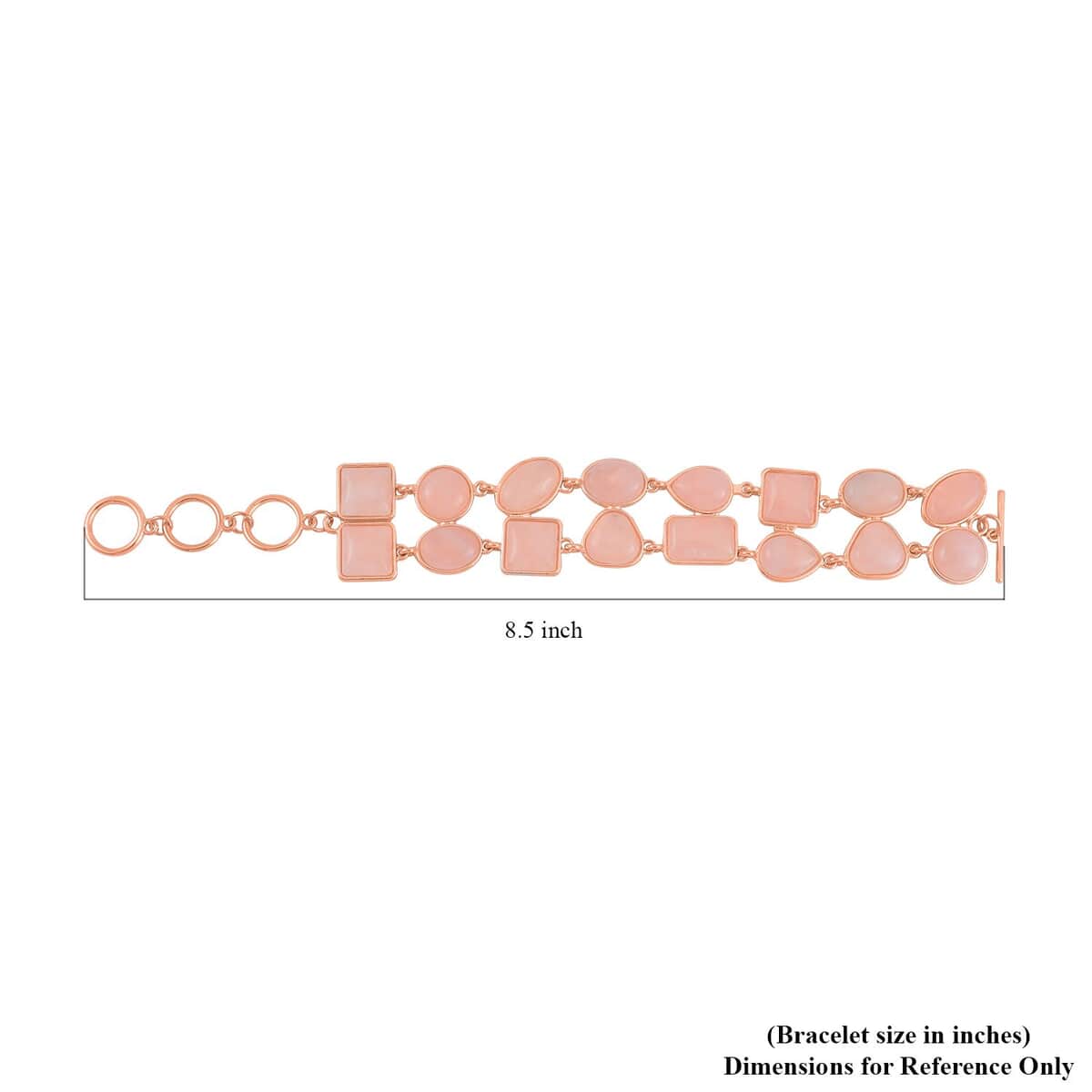 Galilea Rose Quartz 2 Row Link Bracelet in Rosetone (7.00-8.75In) 125.00 ctw image number 5