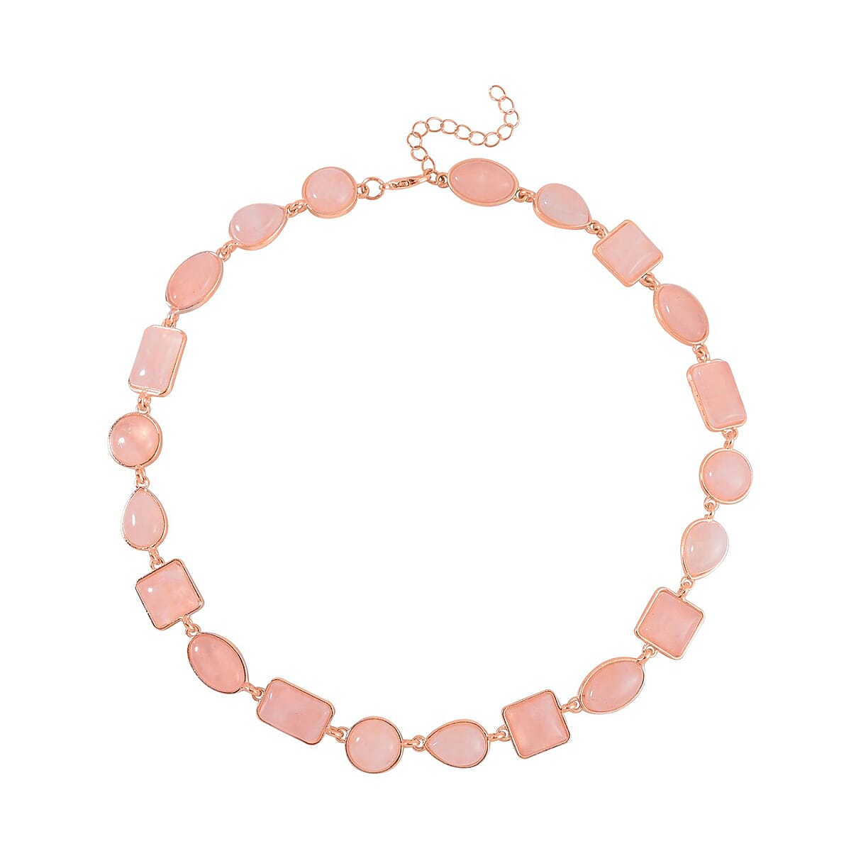 Galilea Rose Quartz 160.00 ctw Necklace 18-20 Inches in Rosetone image number 0