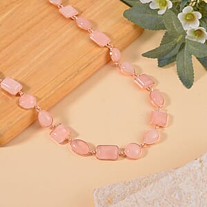 Galilea Rose Quartz 160.00 ctw Necklace 18-20 Inches in Rosetone