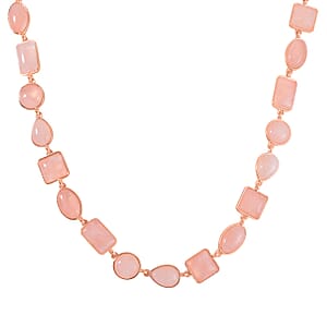 Galilea Rose Quartz 160.00 ctw Necklace 18-20 Inches in Rosetone