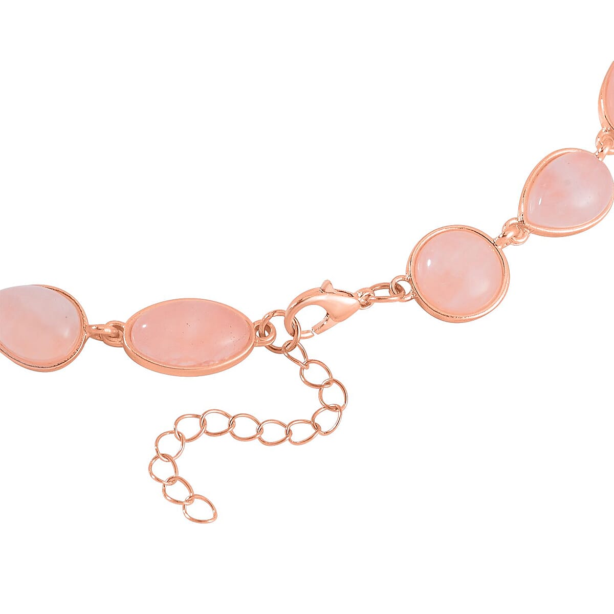 Galilea Rose Quartz 160.00 ctw Necklace 18-20 Inches in Rosetone image number 3