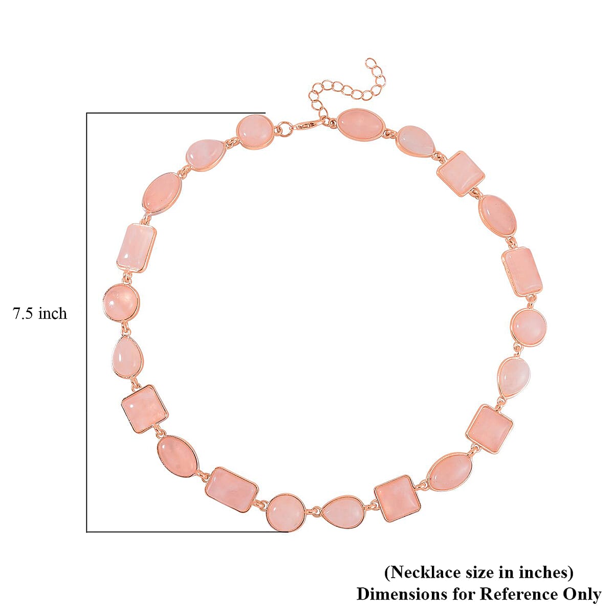 Galilea Rose Quartz 160.00 ctw Necklace 18-20 Inches in Rosetone image number 4