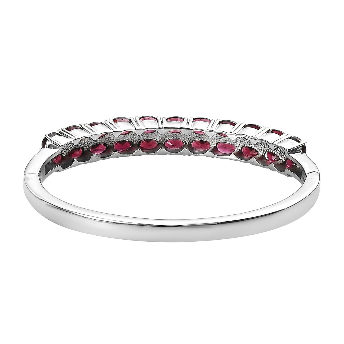 Orissa Rhodolite Garnet Bangle Bracelet in Stainless Steel (7.25 In) 11.65 ctw image number 4