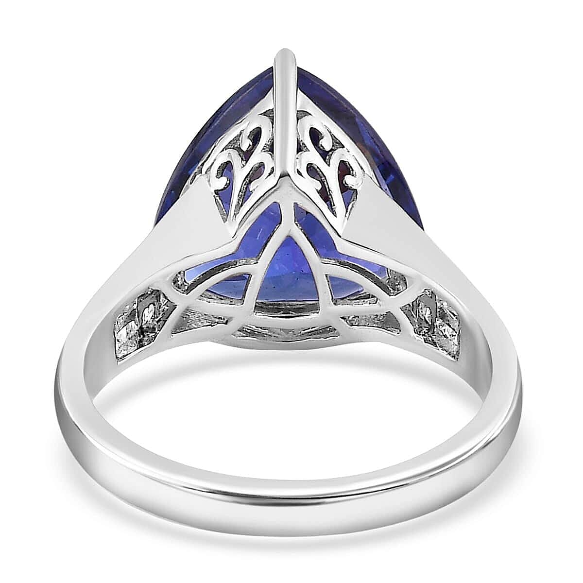 Rhapsody 950 Platinum AAAA Tanzanite and E-F VS2 Diamond Ring (Size 9.0) 6.70 Grams 7.90 ctw image number 4