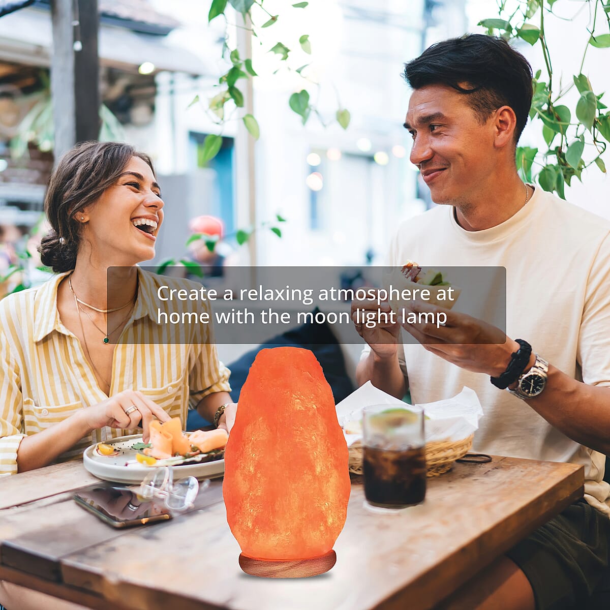 Natural Himalayan Pink Salt Lamp - Large (5.53"x5.53"x9.57") image number 2