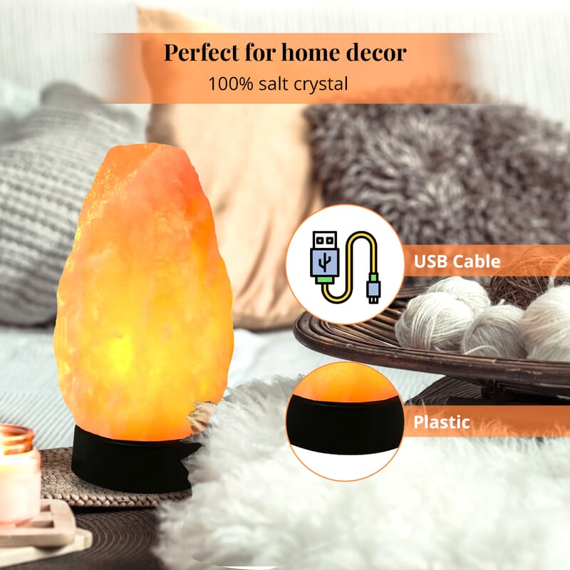 Pink USB Operated Crystal Salt Lamp