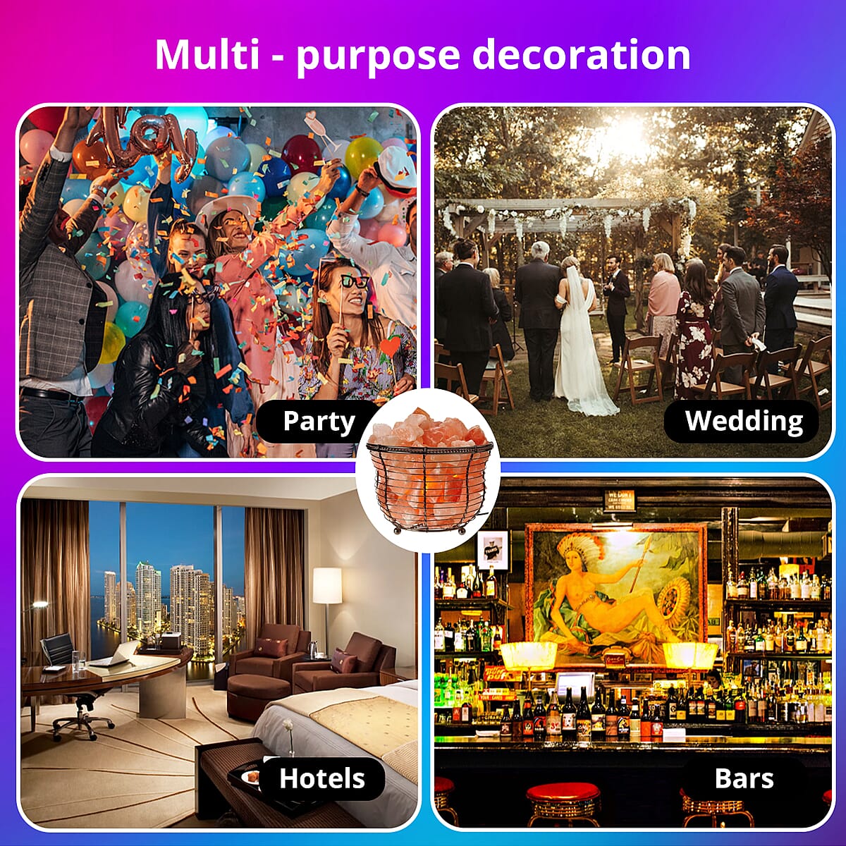 Pink Round Basket Lamp image number 4