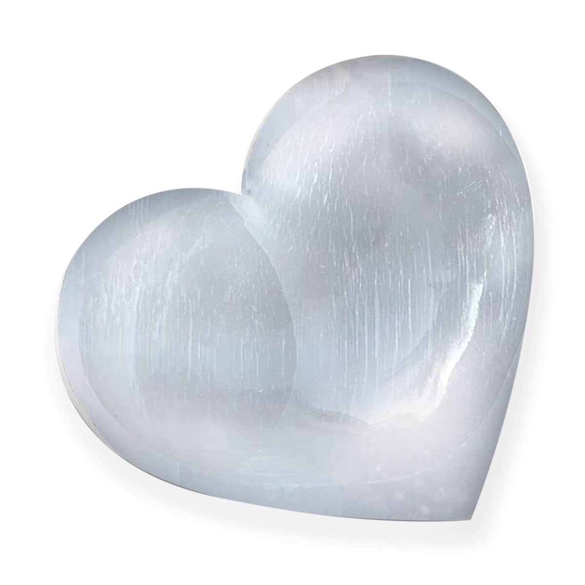 White Selenite Crystal Heart image number 0