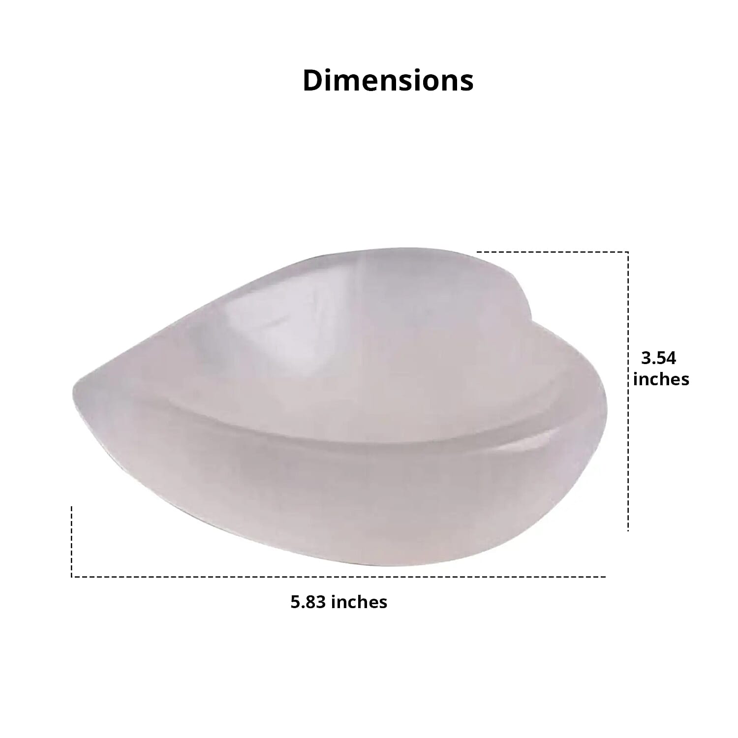 White Selenite Crystal Bowl Heart